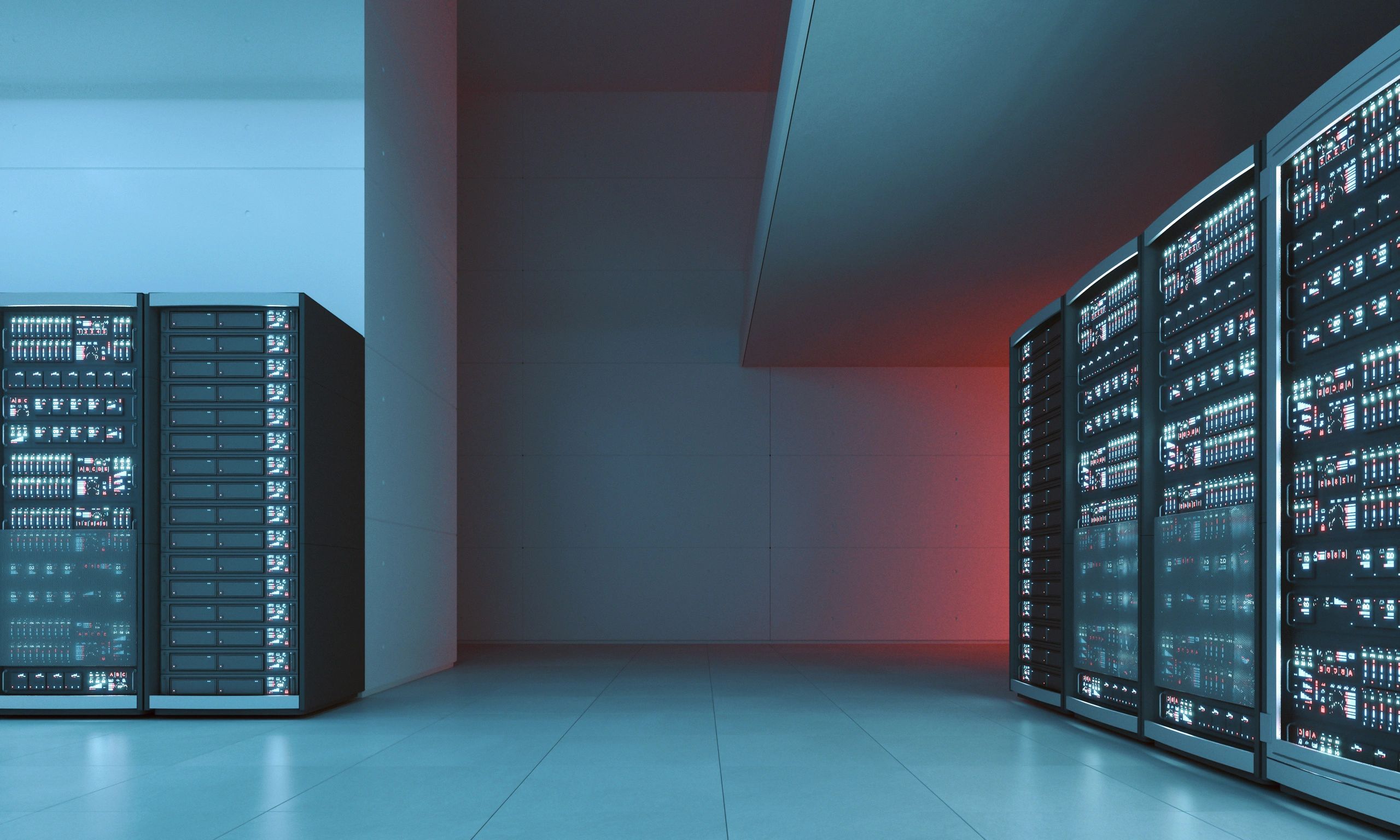 Modern data center aisle representing high-density compute infrastructure