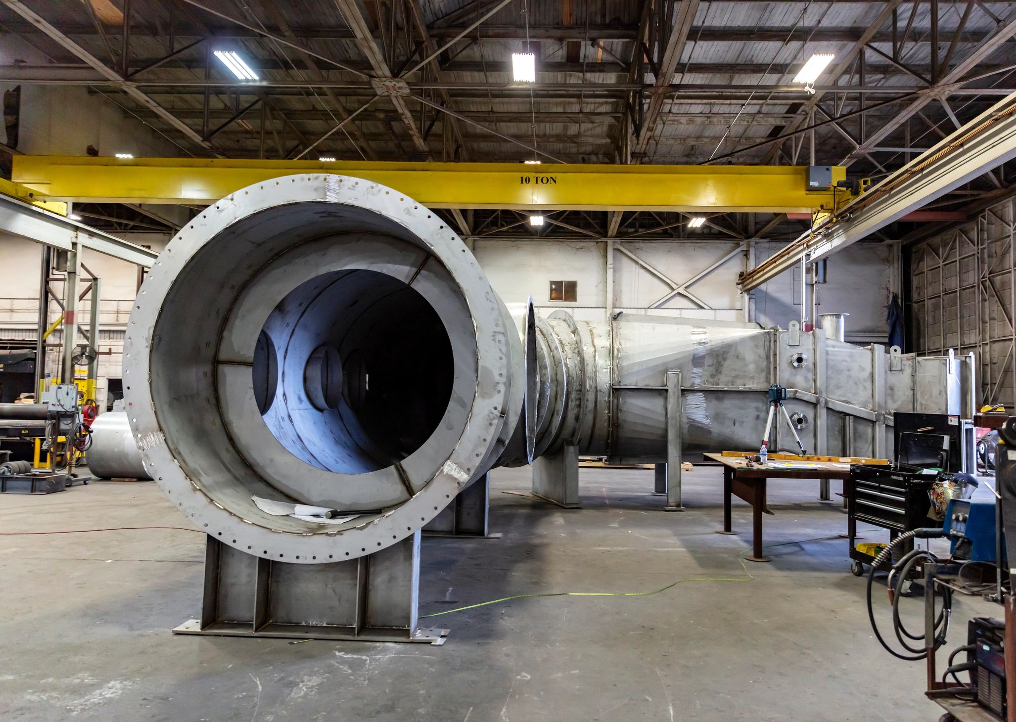 Metal fabrication manufacturing facility producing industrial components