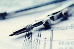 Architectural Blueprints and compasses